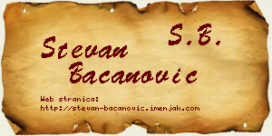 Stevan Bacanović vizit kartica